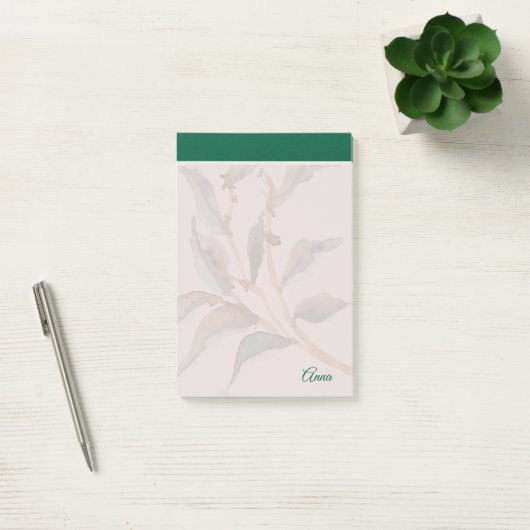 Benutzerdefinierter Hintergrund natürliches Grün Post-it Klebezettel (Büro)