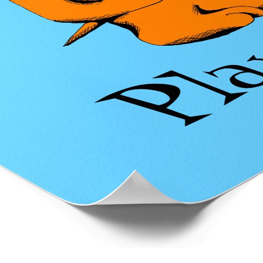 Benutzerdefinierter Hintergrund und Textspielzeug Poster (Ecke)