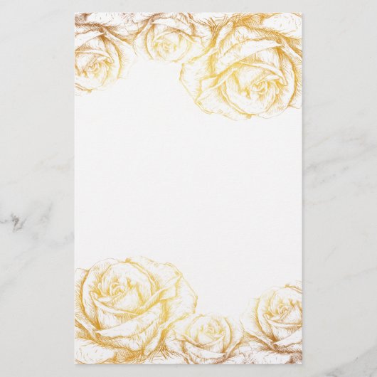 Benutzerdefinierter Hintergrund Vintage Rose Blume Briefpapier (Vorderseite)