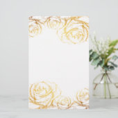 Benutzerdefinierter Hintergrund Vintage Rose Blume Briefpapier (Stehend Vorderseite)
