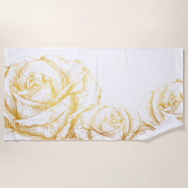 Benutzerdefinierter Hintergrund Vintage Rose Blume Strandtuch