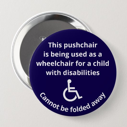 Benutzerdefinierter Hinweis: Kinderwagen-Rollstuhl Button (Vorne & Hinten)
