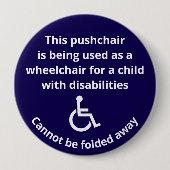 Benutzerdefinierter Hinweis: Kinderwagen-Rollstuhl Button (Vorderseite)
