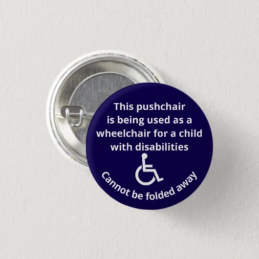 Benutzerdefinierter Hinweis: Kinderwagen-Rollstuhl Button (Vorne & Hinten)
