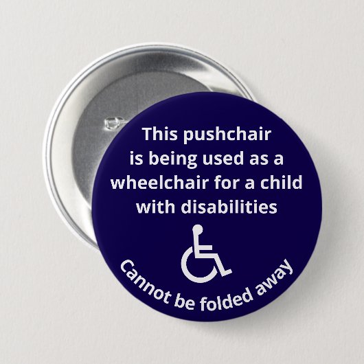 Benutzerdefinierter Hinweis: Kinderwagen-Rollstuhl Button (Vorne & Hinten)