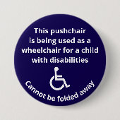 Benutzerdefinierter Hinweis: Kinderwagen-Rollstuhl Button (Vorderseite)