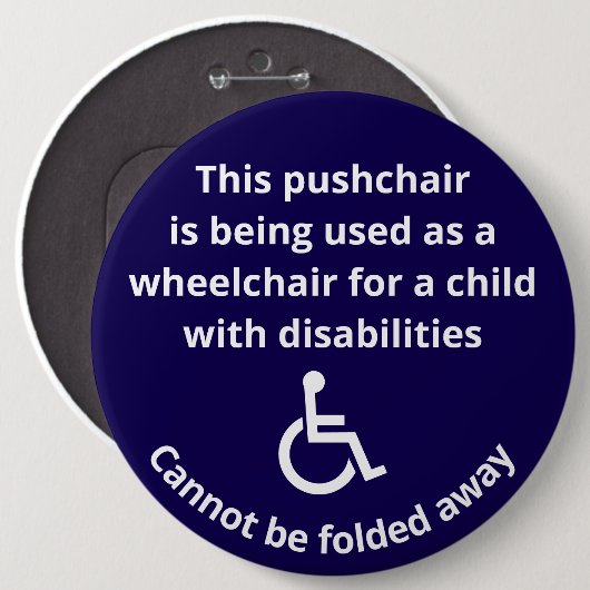 Benutzerdefinierter Hinweis: Kinderwagen-Rollstuhl Button (Vorne & Hinten)