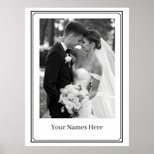 Benutzerdefinierter Hochzeit-Portrait-Poster Poster (Vorne)