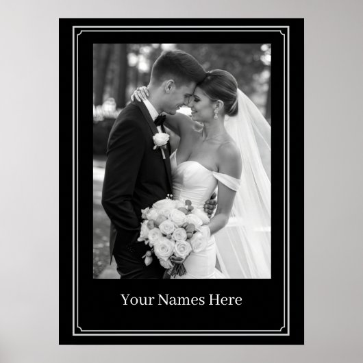 Benutzerdefinierter Hochzeit-Portrait-Poster Poster (Vorne)