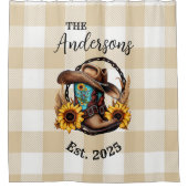 Benutzerdefinierter Hochzeitname und Datum Duschvorhang (Vorderseite)