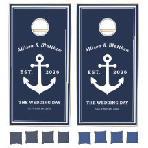 Benutzerdefinierter Hochzeitsnavy-Anker-Monogramm-