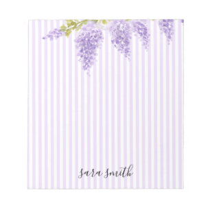 Benutzerdefinierter Hochzeitsstreifen mit lila Wis Notizblock