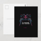 Benutzerdefinierter Hochzeitstag Neon Papageien Wi Postkarte (Vorne/Hinten)