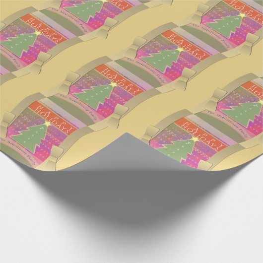 Benutzerdefinierter Holiday-Gruß, Name mit XML-Str Geschenkpapier (Ecke)