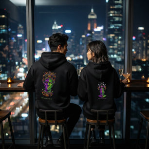 Benutzerdefinierter Hoodie Damen Neon-Gotik-Hallow