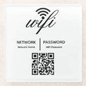 Benutzerdefinierter Hotellerie - WLAN-Kennwort QR- Glasuntersetzer (Vorderseite)