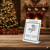 Benutzerdefinierter Hotelname WLAN-Kennwort Sockelschild