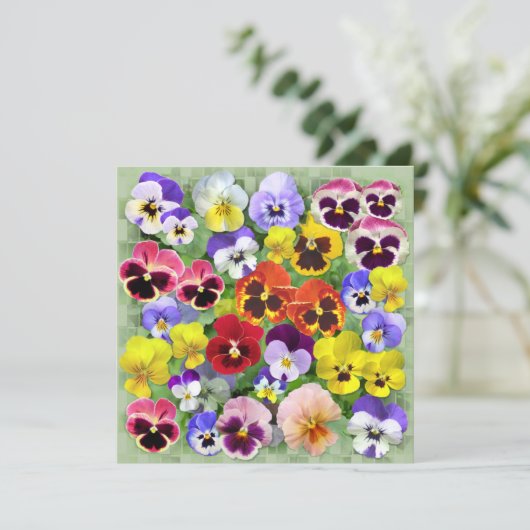 Benutzerdefinierter hübscher Pansy Collage-Text (Stehend Vorderseite)