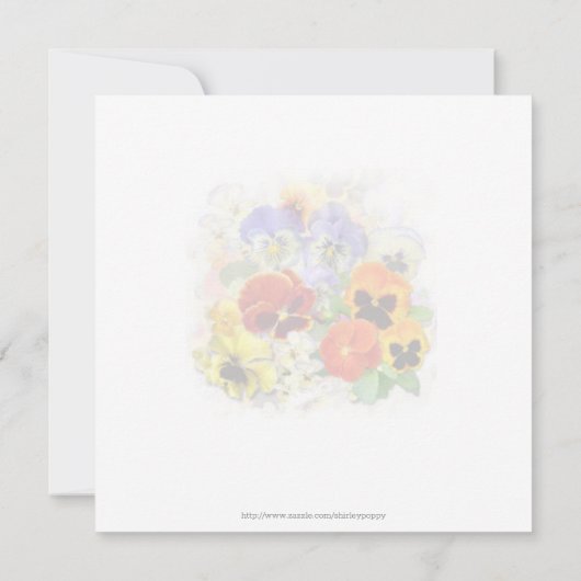 Benutzerdefinierter hübscher Pansy Collage-Text (Rückseite)