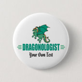 Benutzerdefinierter Humorvoller Grüner Drache Button (Vorderseite)