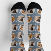 Benutzerdefinierter Hund 2 Foto-Schiefer-Blatt Socken (Oben)
