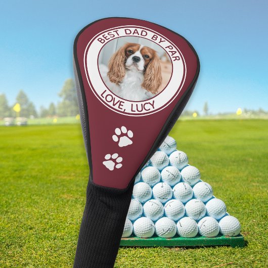 Benutzerdefinierter Hund Bester Vater je Red Foto Golf Headcover