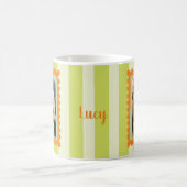 Benutzerdefinierter Hund Foto und Name Retro-Posts Kaffeetasse (Mittel)