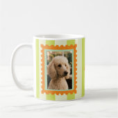 Benutzerdefinierter Hund Foto und Name Retro-Posts Kaffeetasse (Links)