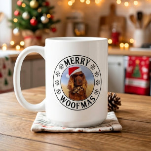 Benutzerdefinierter Hund Frohe Woofmas Festliche F Kaffeetasse