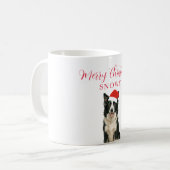 Benutzerdefinierter Hund mit Weihnachtsmannhut Wei Kaffeetasse (Vorderseite Links)