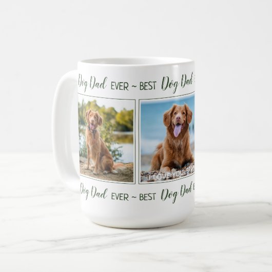 Benutzerdefinierter Hund Vater FotoCollage Kaffeetasse (Vorderseite Links)
