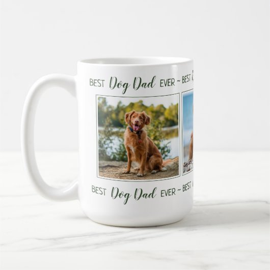Benutzerdefinierter Hund Vater FotoCollage Kaffeetasse (Links)