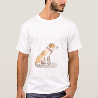 Benutzerdefinierter Hunde-Mug mit Linienkunst | Pe T-Shirt
