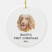 Benutzerdefinierter Hundename Dackel Mein erstes W Keramik Ornament (Hinten)