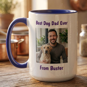 Benutzerdefinierter Hundepapa-Vatertag-Fotobecher Tasse