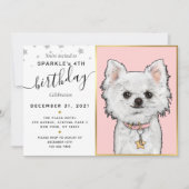 Benutzerdefinierter Hundetext zum Geburtstag-Foto Einladung (Vorderseite)