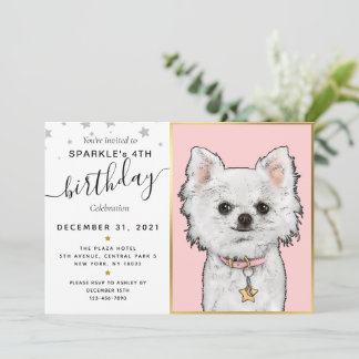 Benutzerdefinierter Hundetext zum Geburtstag-Foto Einladung