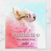 Benutzerdefinierter Hundetext zum Geburtstag-Foto Weinetikett (Einzelnes Label)