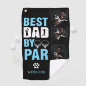 Benutzerdefinierter Hundfoto-Collage Bester Vater  Golfhandtuch (Insitu)