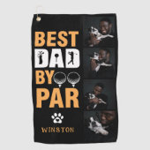 Benutzerdefinierter Hundfoto-Collage Bester Vater Golfhandtuch (Vorderseite)