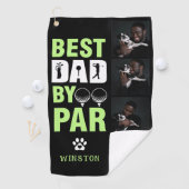 Benutzerdefinierter Hundfoto-Collage Bester Vater Golfhandtuch (Insitu)