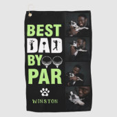 Benutzerdefinierter Hundfoto-Collage Bester Vater  Golfhandtuch (Vorderseite)