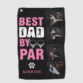 Benutzerdefinierter Hundfoto-Collage Bester Vater  Golfhandtuch (Vorderseite)