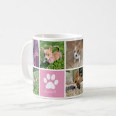 Benutzerdefinierter Hundfoto Collage Rosa Paw Hübs Kaffeetasse (Vorderseite Links)