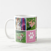 Benutzerdefinierter Hundfoto Collage Rosa Paw Hübs Kaffeetasse (Links)