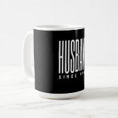Benutzerdefinierter Husband-Text für Schwarzen Men Kaffeetasse (Vorderseite Links)