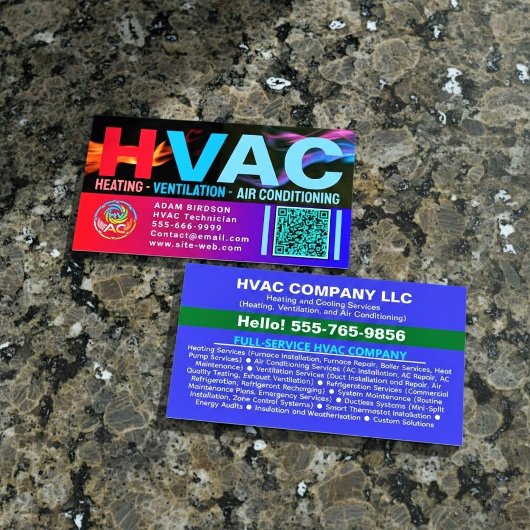 Benutzerdefinierter HVAC-Firmenlogo-QR-Code | Prof Visitenkarte