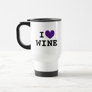 Benutzerdefinierter 'Ich liebe Wein'-Reisebecher m Reisebecher
