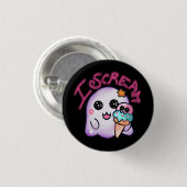 Benutzerdefinierter "Ich schreie" Geist mit Eiscre Button (Vorne & Hinten)