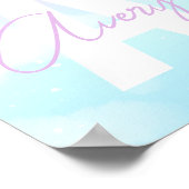 Benutzerdefinierter Initial Kunst Pink Monogramm W Poster (Ecke)